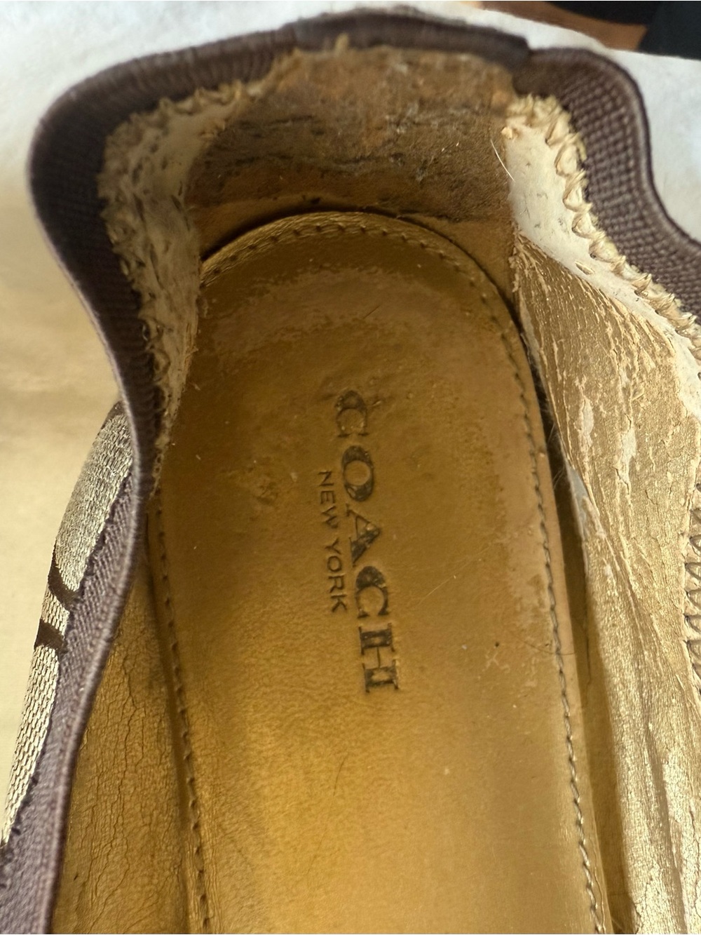 COACH Chelsey Ballet Flats Brown Signature Canvas Leather Cap Toe – Size 10 - Picture 8 of 11